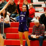 Kamiaks Finley Gonzalez hits a three against Stanwood on Thursday, Nov. 30, 2023, at Stanwood High School in Stanwood, Washington. (Ryan Berry / The Herald)