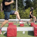 Archbishop Murphy football players run through warmups during practice on Aug. 24, 2023 in Everett, Washington. The new-look Wildcats are looking to embrace a youth movement under new head coach Joe Cronin after a winless season last fall. (Olivia Vanni / The Herald)
