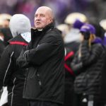 Washington athletic director Troy Dannen looks on from the sideline during the a game against Utah on Nov. 11, 2023, in Seattle. After less than six months on the job, Dannen is leaving for the same position at Nebraska. (AP Photo/Lindsey Wasson)