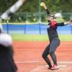 Snohomishs Abby Edwards pitches during the 3A state softball semifinal game against Garfield on Saturday, May 25, 2024 in Lacey, Washington. (Olivia Vanni / The Herald)
