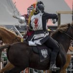 Performers joust during the Washington Midsummer Renaissance Faire at Sky Meadows Park in Snohomish, Washington on Sunday, Aug. 6, 2023. (Annie Barker / The Herald)