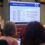 A slide explaining budgeted ending fund balance is explained by Everett City Finance Director Heide Brillantes on Wednesday, Dec. 4, 2024 in Everett, Washington. (Olivia Vanni / The Herald)