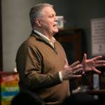 Former Everett City Council member Scott Murphy raises his concerns with the 2025 budget during a city council meeting on Wednesday, Dec. 4, 2024 in Everett, Washington. (Olivia Vanni / The Herald)