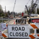 Construction continues on Edgewater Bridge along Mukilteo Boulevard on Wednesday, Jan. 22, 2025. (Olivia Vanni / The Herald)