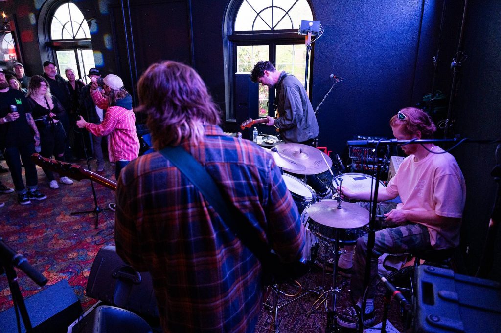 Clothing Optional performs at the Fishermans Village Music Festival on Thursday, May 15, 2025 in Everett, Washington. (Will Geschke / The Herald)