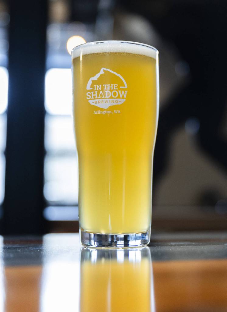 In The Shadow Brewing ITS Hazy on Wednesday, March 12, 2025 in Arlington, Washington. (Olivia Vanni / The Herald)