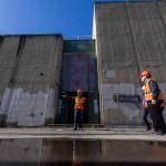 City of Everett Principal Engineer Zach Brown talks about where some of the pipping will connect to the Port Gardner Storage Facility, an 8 million gallon waste water storage facility, on Thursday, Feb. 27, 2025 in Everett, Washington. (Olivia Vanni / The Herald)