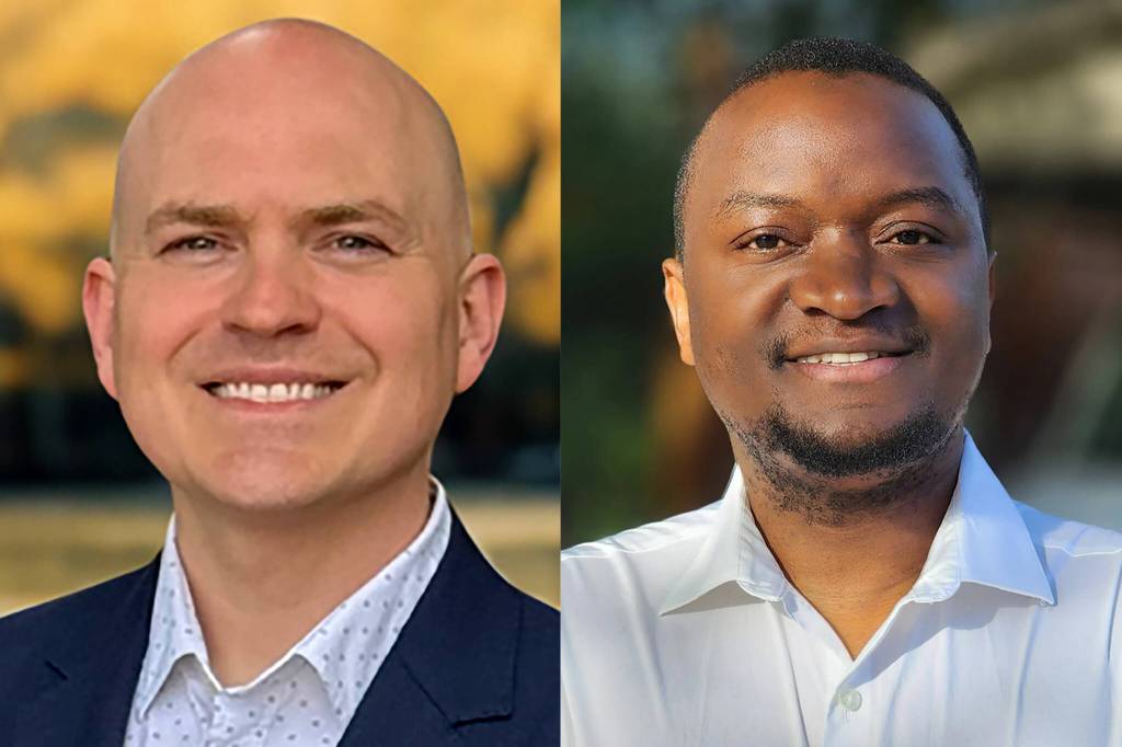 Robert Leutwyler, left, and Mpiima Mugambe