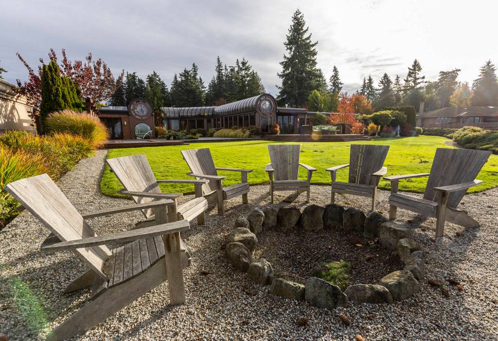 One of two fire pits outside of the home on Oct. 23, 2025 in Mukilte. (Olivia Vanni / The Herald)