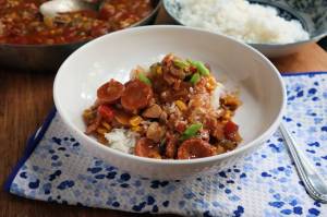 Typically served over rice, gumbo is made with chicken, sausage and the Creole holy trinity of onions, bell peppers and celery. (Gretchen McKay/Pittsburgh Post-Gazette/TNS)