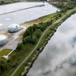 The Everett Wastewater Treatment Plant along the Snohomish River on Thursday, June 16, 2022 in Everett, Washington. (Olivia Vanni / The Herald)