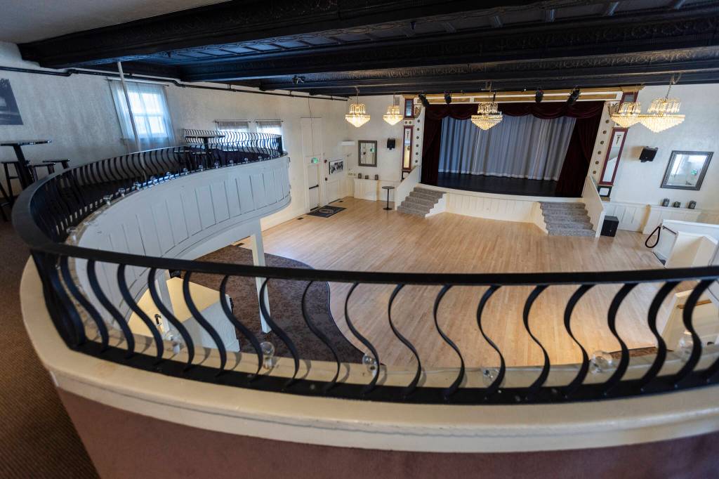 A view of the Marysville Opera House from the second level viewing area on Sept. 16, 2025 in Marysville, Washington. (Olivia Vanni / The Herald)
