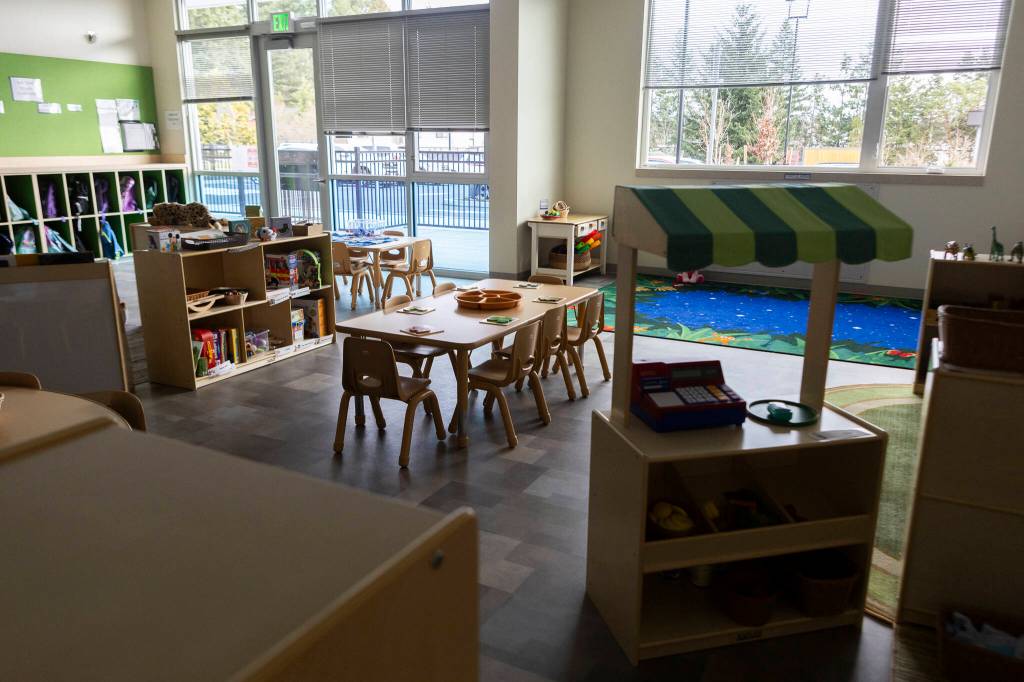 Inside the early learning room at the Lynnwood Neighborhood Center on Friday, Jan. 9, 2026 in Lynnwood, Washington. (Olivia Vanni / The Herald)