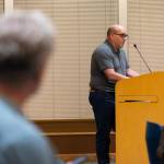 photos by Will Geschke / The Herald
Bob Danson, the general manager of the Olympic View Water and Sewer District, speaks to the Edmonds City Council in favor of an updated critical areas ordinance on Tuesday in Edmonds.