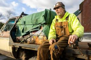 Kevin Stevens, a resident of Three Rivers Mobile Home Park, talks about the damage his home endured due to flooding on Wednesday, Jan. 14, 2026 in Sultan, Washington. (Olivia Vanni / The Herald)