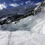 Washington State Department of Transportation avalanche technicians assess a slide on Hwy. 20 near Liberty Bell Mountain. (WSDOT photo)