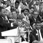 The Rev. Dr. Martin Luther King Jr., head of the Southern Christian Leadership Conference, speaks to thousands during his I Have a Dream speech in front of the Lincoln Memorial for the March on Washington for Jobs and Freedom on Aug. 28, 1963, in Washington. (Associated Press file photo)