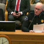 Pierce County Sheriff Keith Swank testifies before the Washington state Senate Law and Justice Committee in Olympia on Jan. 15. (Screenshot courtesy of TVW)