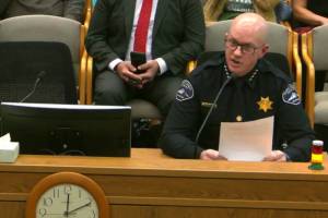 Pierce County Sheriff Keith Swank testifies before the Washington state Senate Law and Justice Committee in Olympia on Thursday, Jan. 15, 2026. (Screenshot courtesy of TVW)