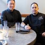 Bar Dojo Shubert Ho, the chef-owner, left, and executive Chef, Luis Brambila on Wednesday, Jan. 28, 2026 in Edmonds, Washington. (Olivia Vanni / The Herald)