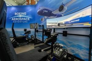 The Boeing Aerospace Adventure flight simulators at the Boeing Future of Flight on Thursday, Jan. 15, 2026 in Everett, Washington. (Olivia Vanni / The Herald)
