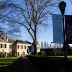 Outside of Chateau Ste. Michelle’s winery building on Wednesday, Jan. 21, 2026 in Woodinville, Washington. (Olivia Vanni / The Herald)