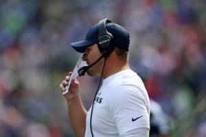 Seattle Seahawks head coach Mike Macdonald calls a play during a Week 1 game against the San Francisco 49ers on Sunday, Sept. 7, 2025 at Lumen Field in Seattle. (Getty Images / The Athletic)