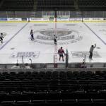 Hackers play at Angel of the Winds Arena on Sunday, March 29, 2026 in Everett, Washington. (Olivia Vanni / The Herald)