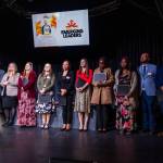 The 2026 Emerging Leaders nominees stand on stage during the award event on Tuesday, April 7, 2026, in Everett, Washington. (Olivia Vanni / The Herald)