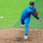 Ben Hernandez of the Everett AquaSox throws a pitch against the Tri-City Dust Devils on Sunday, April 12, 2026 at Everett Memorial Stadium. (Photo courtesy of Evan Morud / Everett AquaSox)
