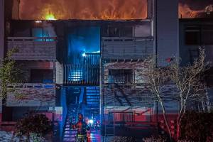 South County Fire responded to an early morning fire Sunday, April 19, 2026, at an apartment building in Mountlake Terrace, Washington. (South County Fire)