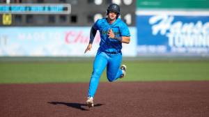 Luis Suisbel of the Everett AquaSox runs the bases in a game against the Spokane Indians on Sunday, April 26, 2026 at Everett Memorial Stadium. (Photo courtesy of Evan Morud / Everett AquaSox)