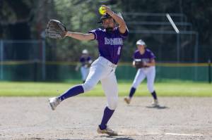 Kamiak’s Synclair Mawudeku pitches during the game against Jackson on Monday, April 20, 2026 in Mill Creek, Washington. (Olivia Vanni / The Herald)