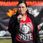 Tulalip Tribes Board Vice Chair Deborah Parker speaks at a rally in honor of missing and murdered Indigenous people on Tuesday, May 5, 2026, in Tulalip, Washington. (Olivia Vanni / The Herald)