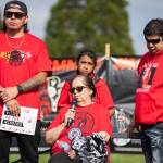 Marilyn Flores, mother of Jolene Flores, speaks about her daughter during a rally honoring missing and murdered Indigenous people on Tuesday, May 5, 2026, in Tulalip, Washington. (Olivia Vanni / The Herald)