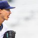 Bryce Miller #37 of the Everett AquaSox prepares to pitch during the game against the Hillsboro Hops on Wednesday, May 6, 2026 in Everett, Washington. (Olivia Vanni / The Herald)
