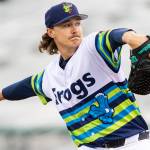 Bryce Miller #37 of the Everett AquaSox pitches during the game against the Hillsboro Hops on Wednesday, May 6, 2026 in Everett, Washington. (Olivia Vanni / The Herald)
