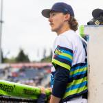 Bryce Miller #37 of the Everett AquaSox looks on during the game against the Hillsboro Hops on Wednesday, May 6, 2026 in Everett, Washington. (Olivia Vanni / The Herald)