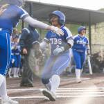 Sedro-Woolleys Amiah Radeck celebrates after scoring during the 3A district championship game against Everett on Thursday, May 14, 2026 in Everett, Washington. (Olivia Vanni / The Herald)