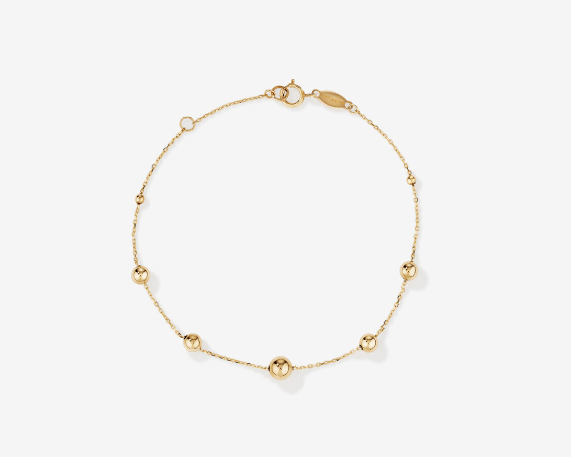 gold ball station chain bracelet