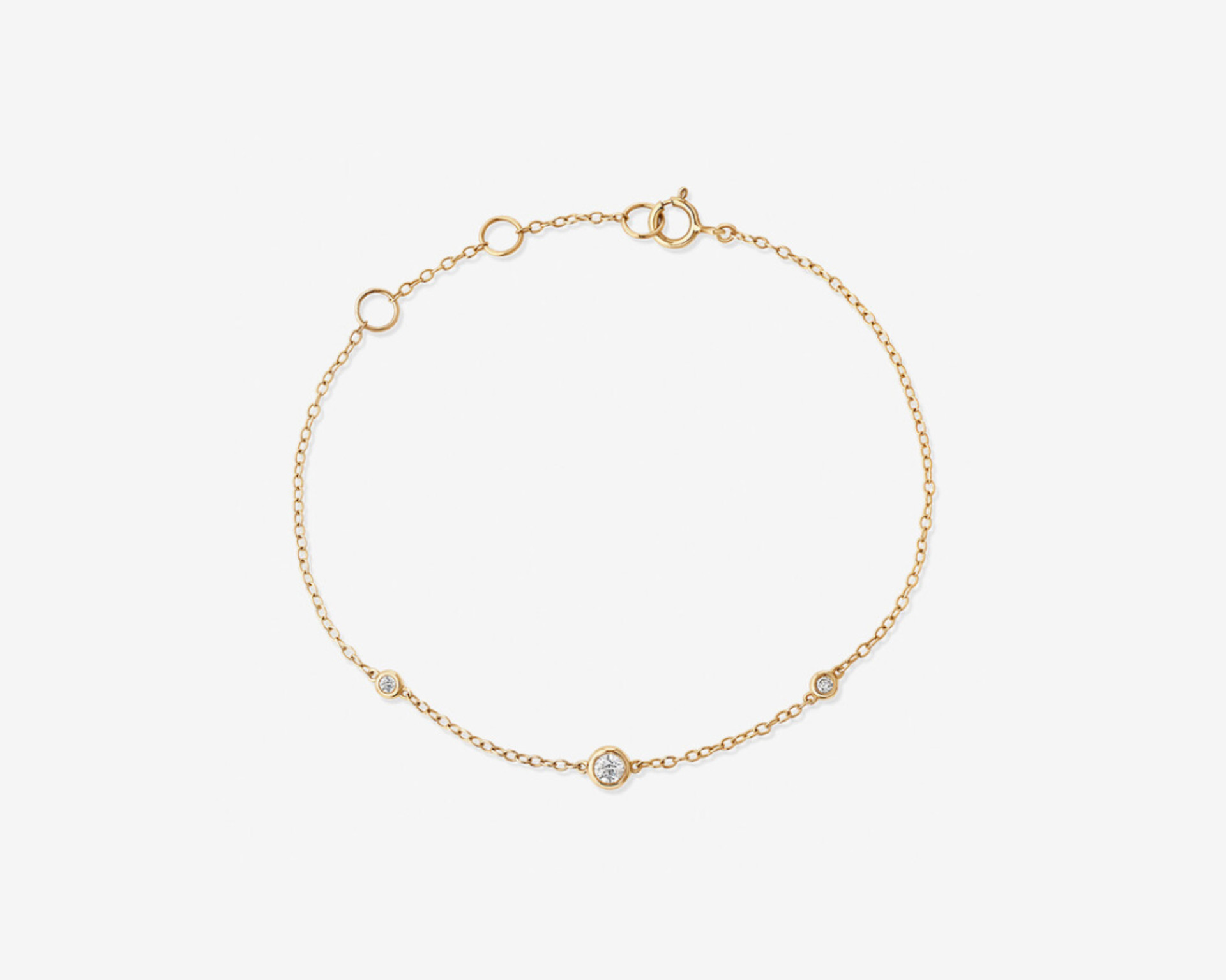 yellow gold diamond station bracelet